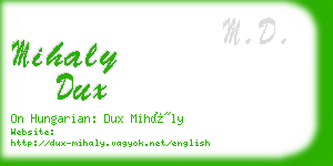 mihaly dux business card